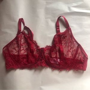 ❤️NWOT Red Lace Bra Lacy Size 3 XL